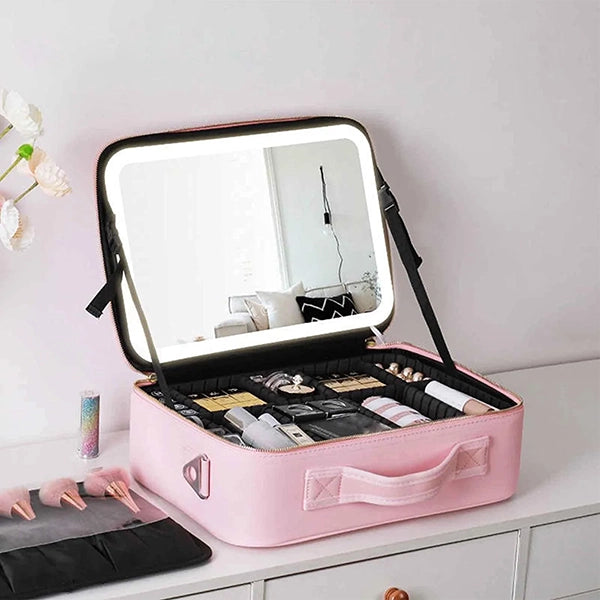 BeautyOne™ ✨ Cosmetiquera  Profesional con Espejo LED y Luz Natural