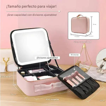 BeautyOne™ ✨ Cosmetiquera  Profesional con Espejo LED y Luz Natural